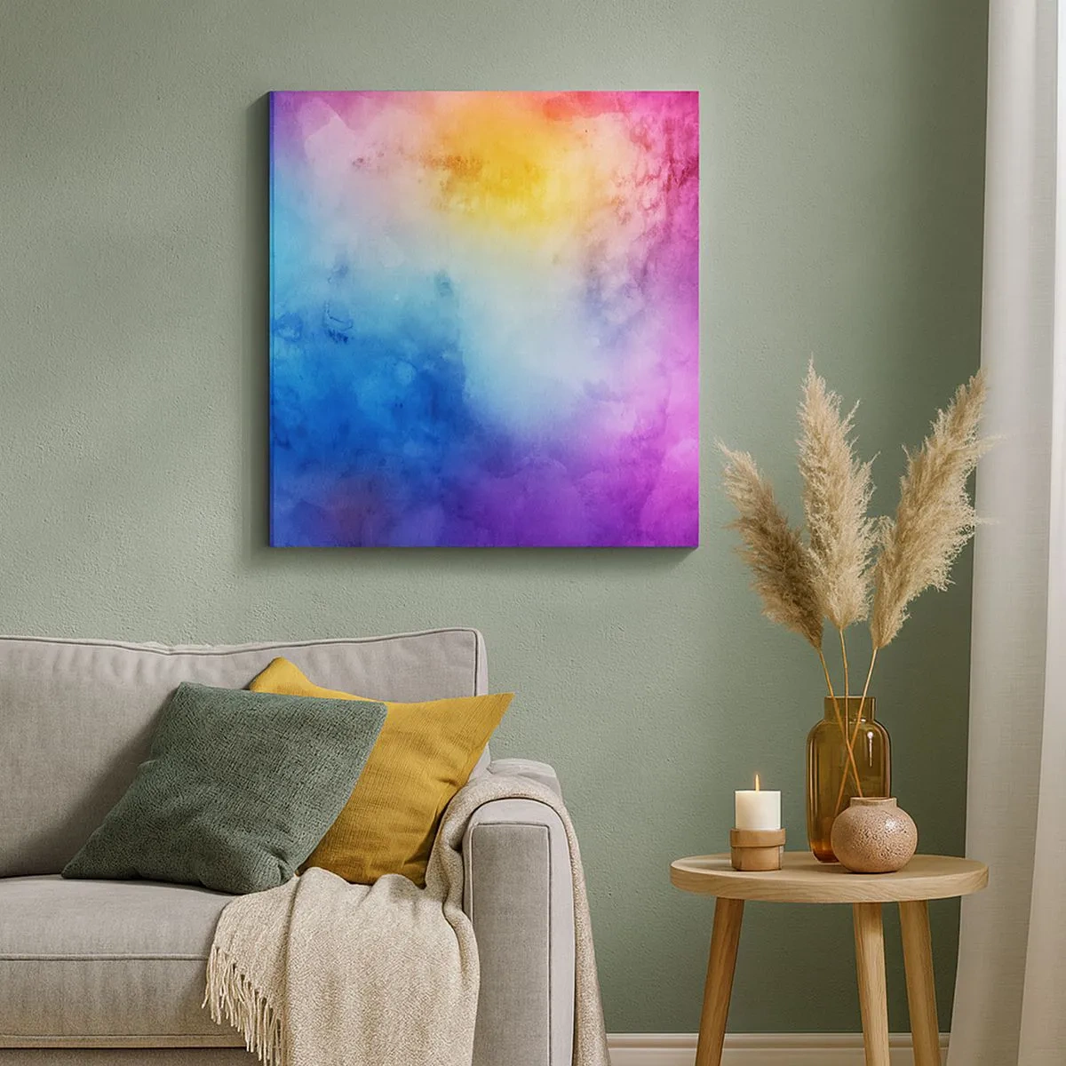 Schilderen op canvas - Bijna in de wolken - 30x30 cm