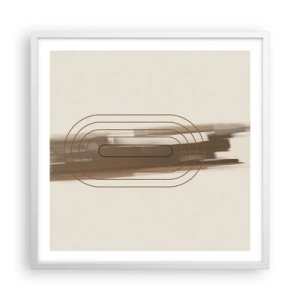 Poster in een witte lijst - Een briesje grijs - 60x60 cm