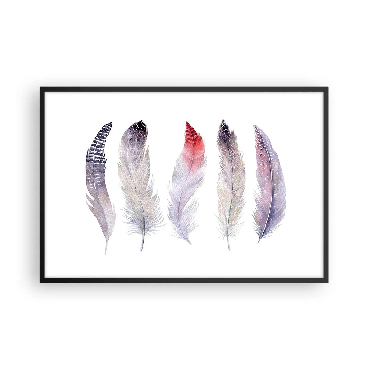 Poster in een zwarte lijst - Delicaat als veelkleurige mist - 91x61 cm