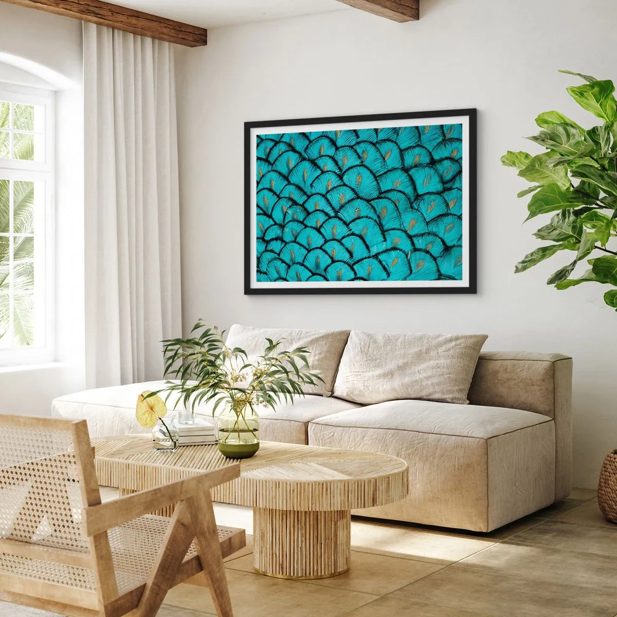 Poster in een zwarte lijst - Het grote verengala - 70x50 cm