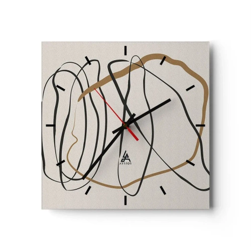 Wandklok - Klok - Compositie – loopdans - 30x30 cm