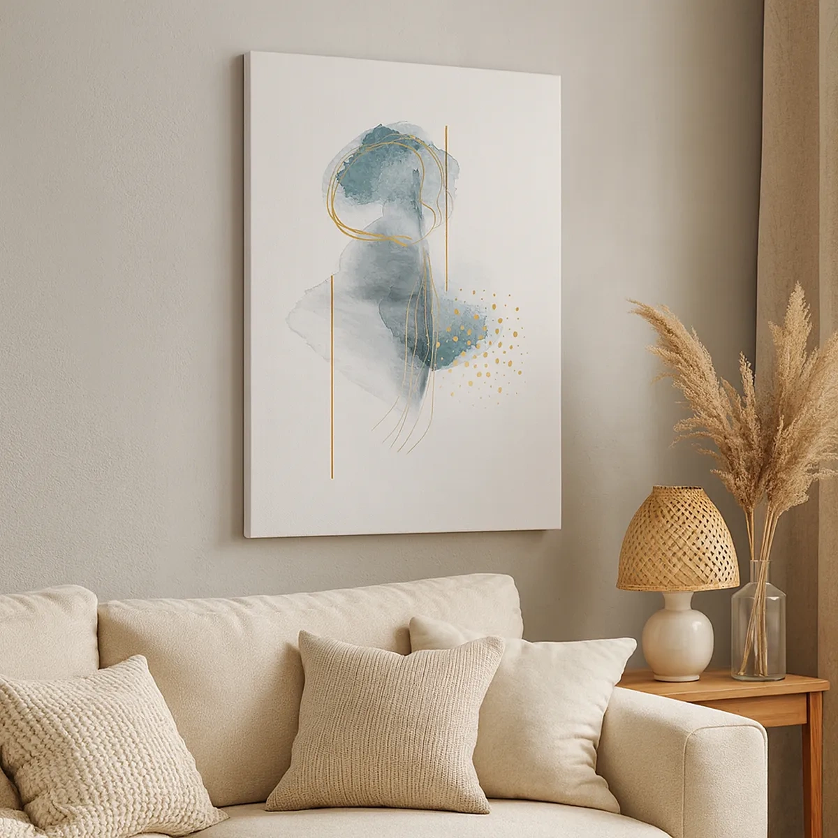 Schilderen op canvas - Over de relatie tussen grijs en goud - 50x70 cm