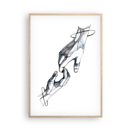 Een poster in een licht eiken lijst - Een goed gebaar - 70x100 cm