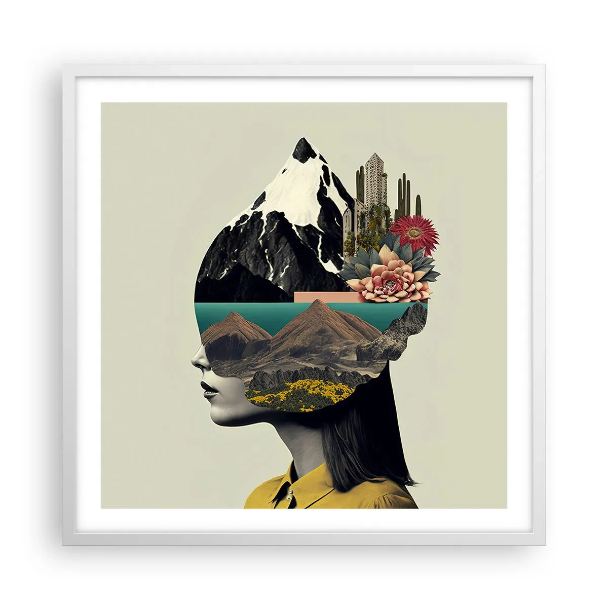 Poster in een witte lijst - Vrouw – altijd een mysterie - 60x60 cm