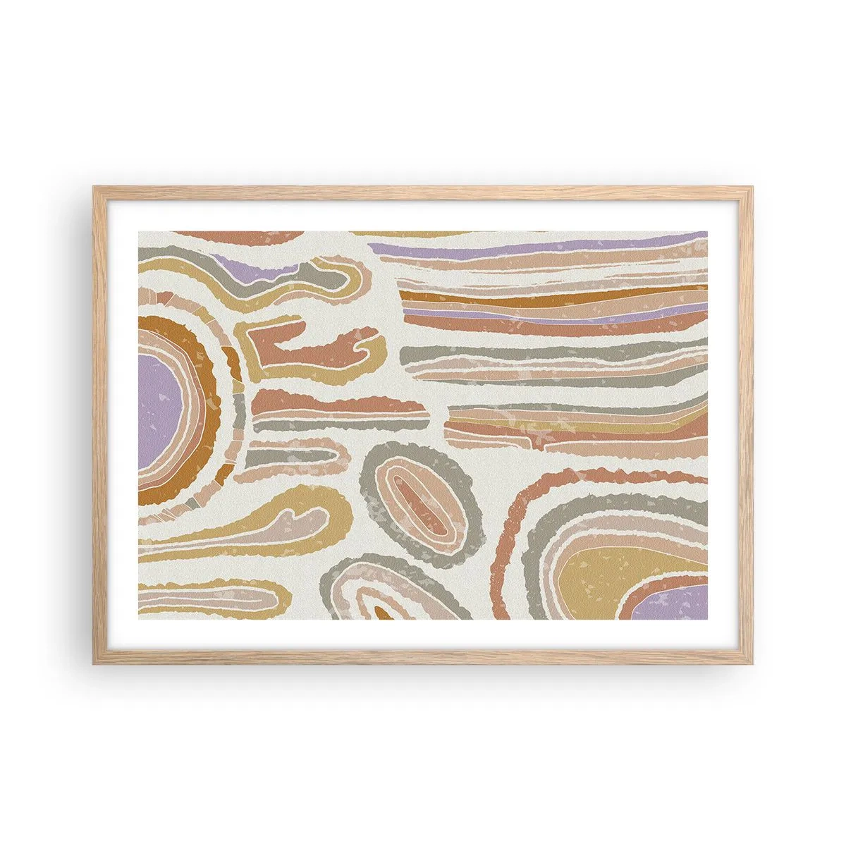 Een poster in een licht eiken lijst - Kleurrijke doorsneden - 70x50 cm