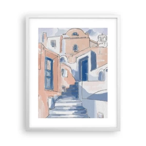 Poster in een witte lijst - Exotische stad - 40x50 cm