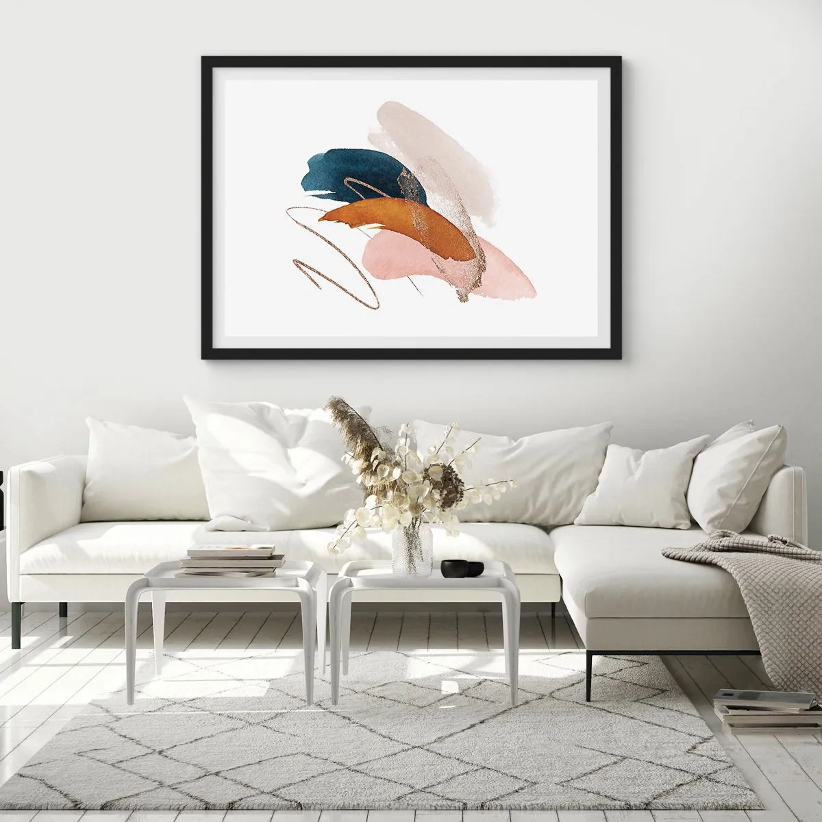 Poster in een zwarte lijst - Gevleugelde compositie - 50x40 cm
