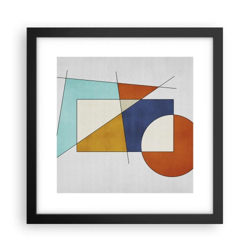 Poster in een zwarte lijst - Abstractie: modernistisch plezier - 30x30 cm