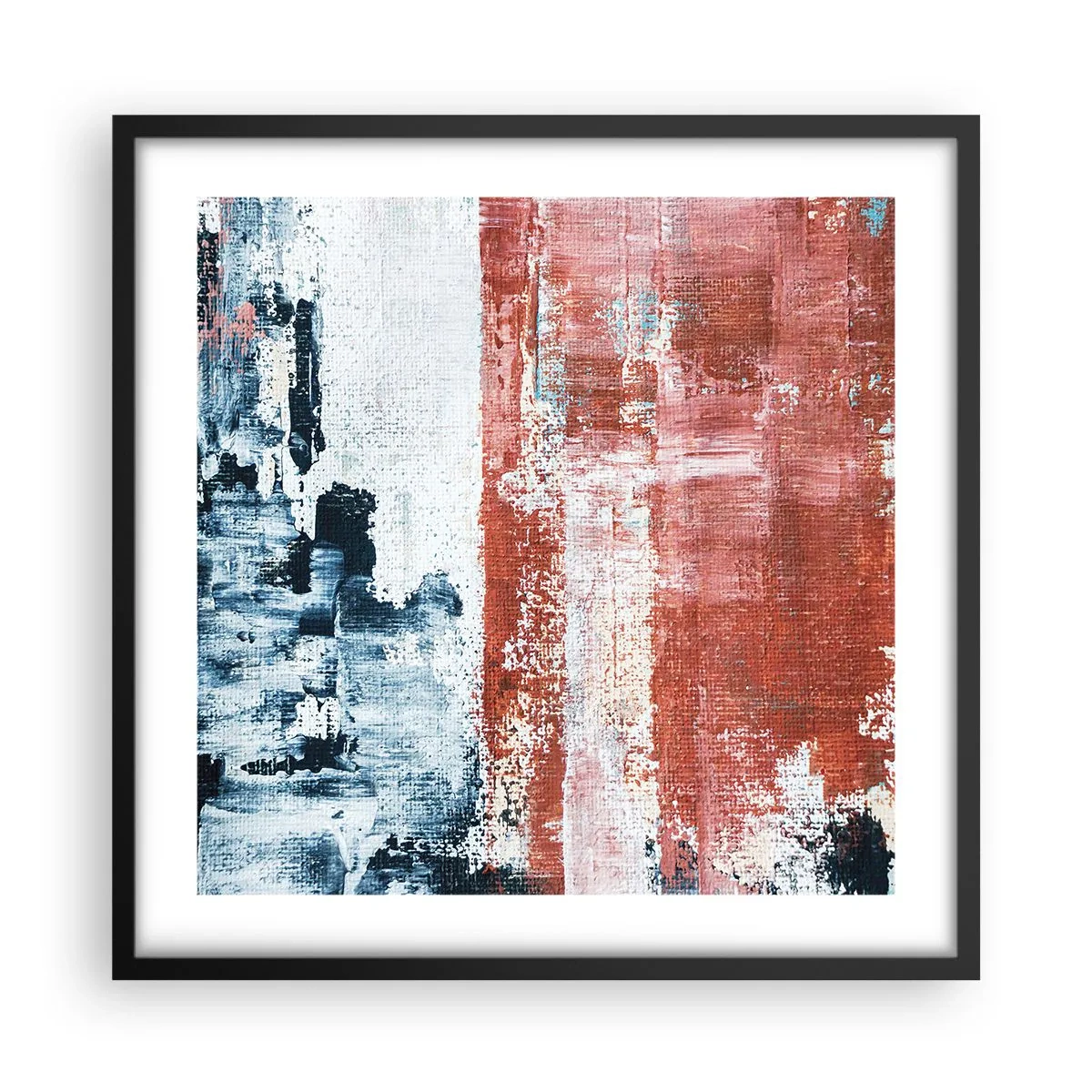 Poster in een zwarte lijst - Fifty Fifty abstract - 50x50 cm