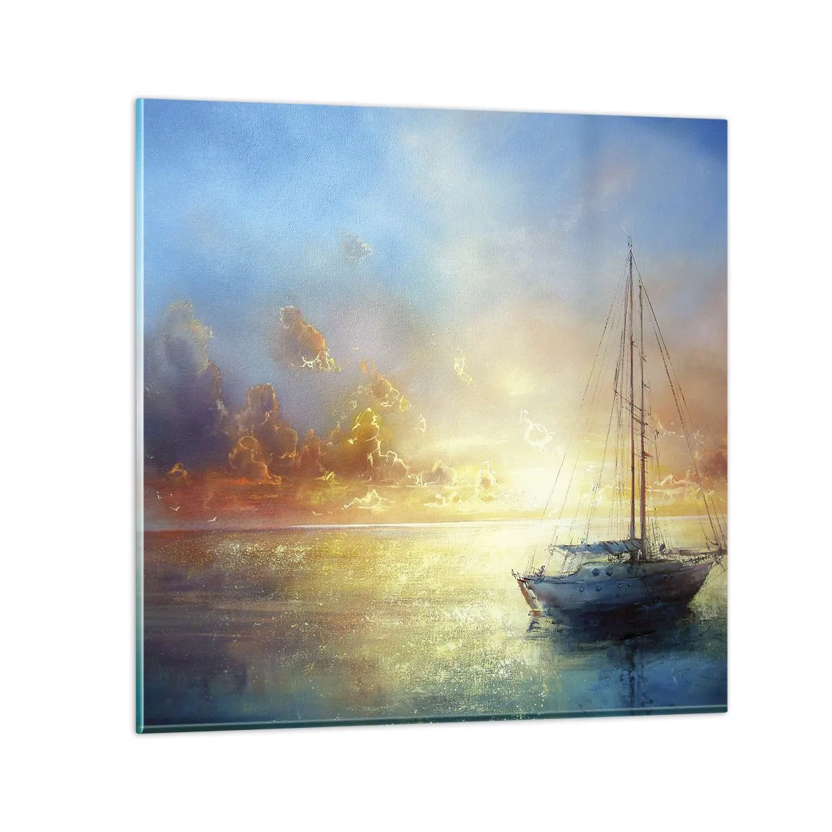 Schilderen op glas - In een gouden baai - 70x70 cm