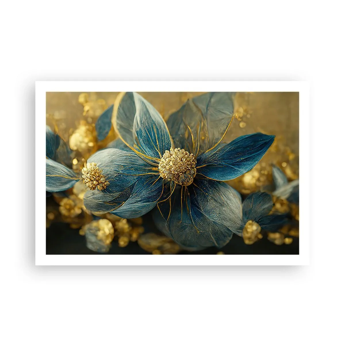 Poster - Bloei met goud - 91x61 cm