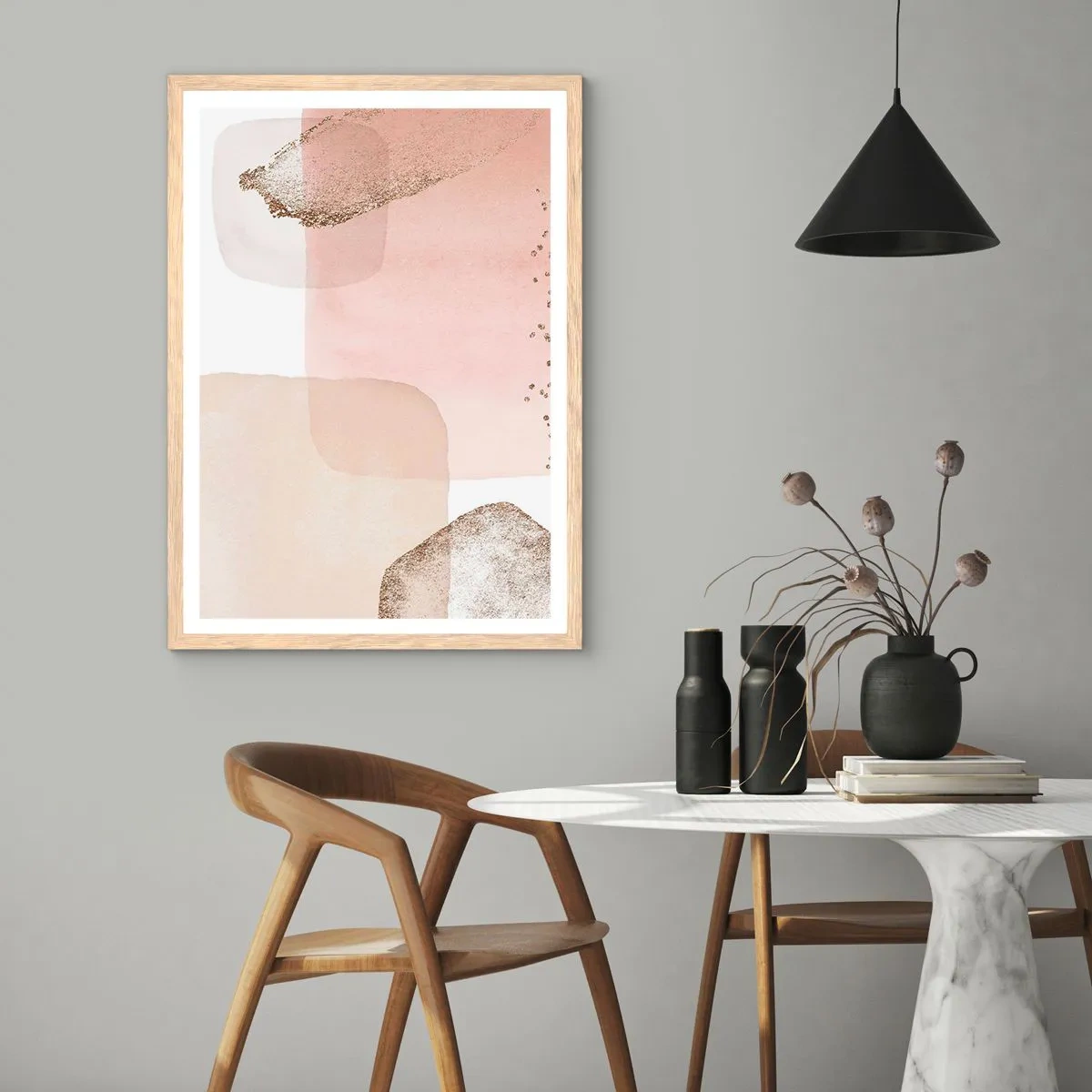 Een poster in een licht eiken lijst - Een blik door kleur - 40x50 cm