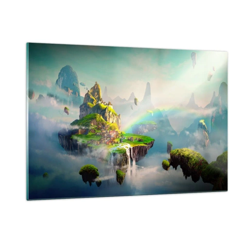 Schilderen op glas - Midden in de lucht - gelukkige eilanden - 120x80 cm