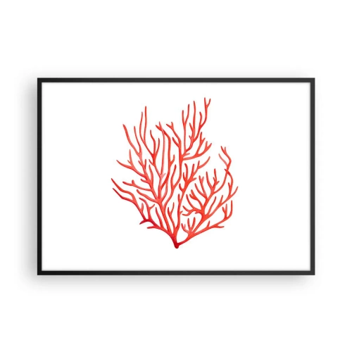 Poster in een zwarte lijst - Koraal filigraan - 100x70 cm