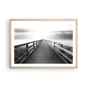 Een poster in een licht eiken lijst - In de verte ... - 70x50 cm