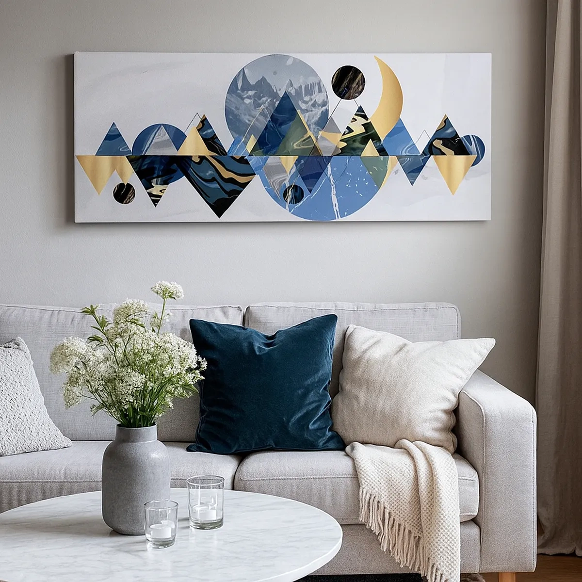 Schilderen op canvas - Geometrisch landschap - 30x30 cm