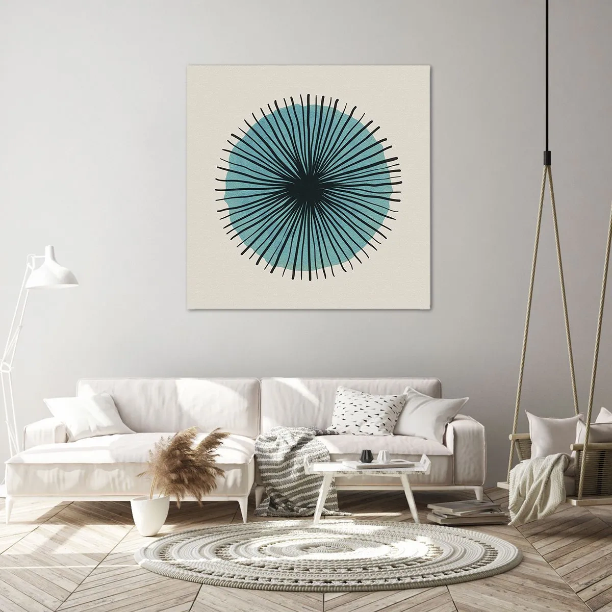 Schilderen op canvas - Stralend in het blauw - 30x30 cm