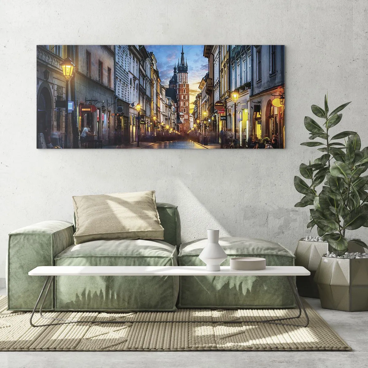 Schilderen op glas - Charme van Krakau - 120x50 cm