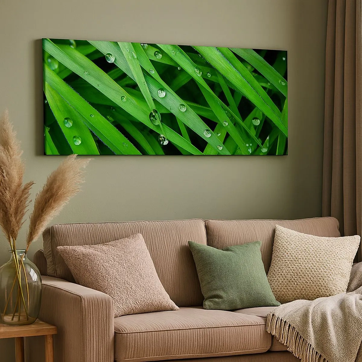 Schilderen op canvas - Speel groen - 100x40 cm