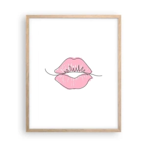 Een poster in een licht eiken lijst - Klaar om te kussen? - 40x50 cm