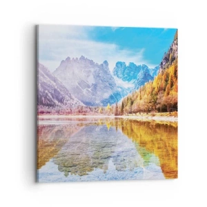 Schilderen op canvas - En het is al herfst in de bergen - 70x70 cm