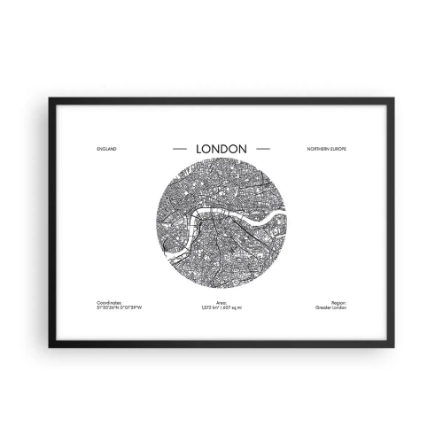 Poster in een zwarte lijst - Anatomie van Londen - 70x50 cm
