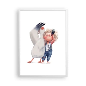 Poster in een witte lijst - Een geweldige reisroute - 50x70 cm