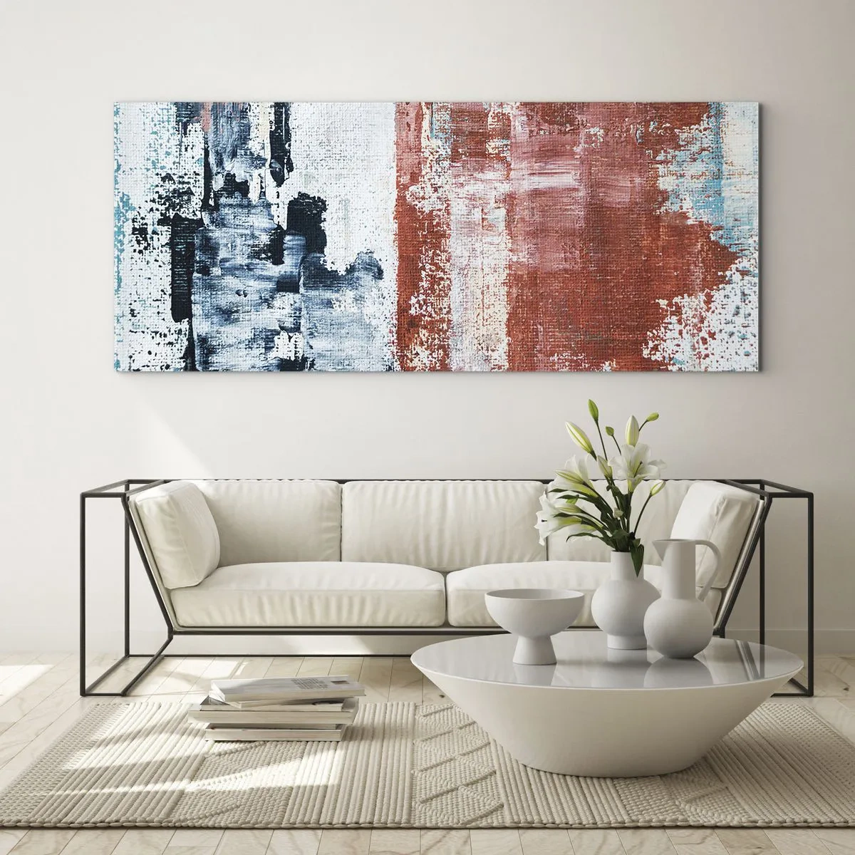 Schilderen op glas - Fifty Fifty abstract - 120x50 cm