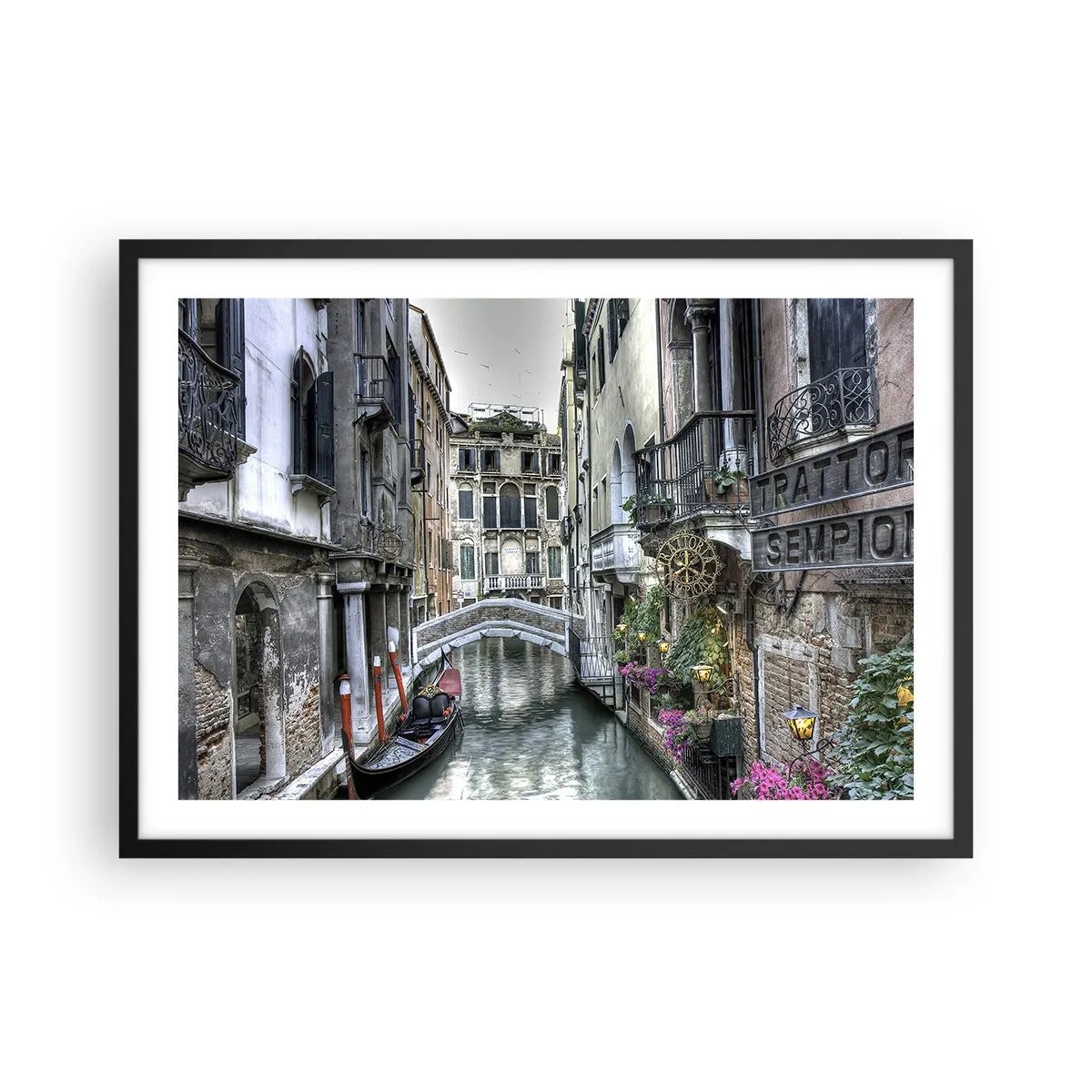 Poster in een zwarte lijst - Eeuwenlang in stille reflectie - 70x50 cm