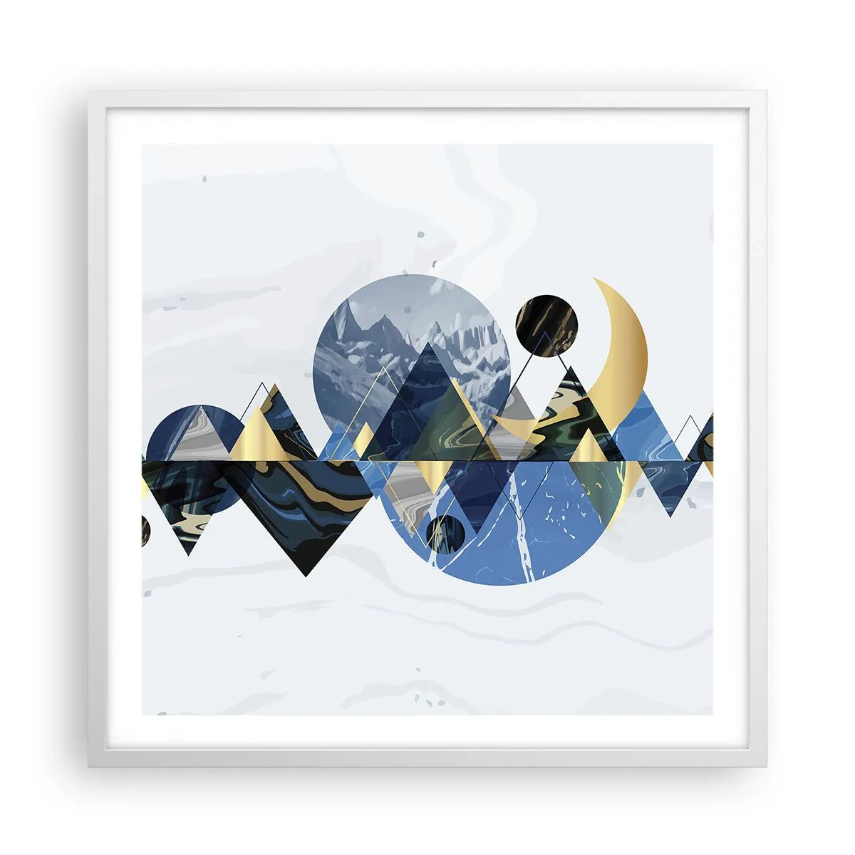 Poster in een witte lijst - Geometrisch landschap - 60x60 cm