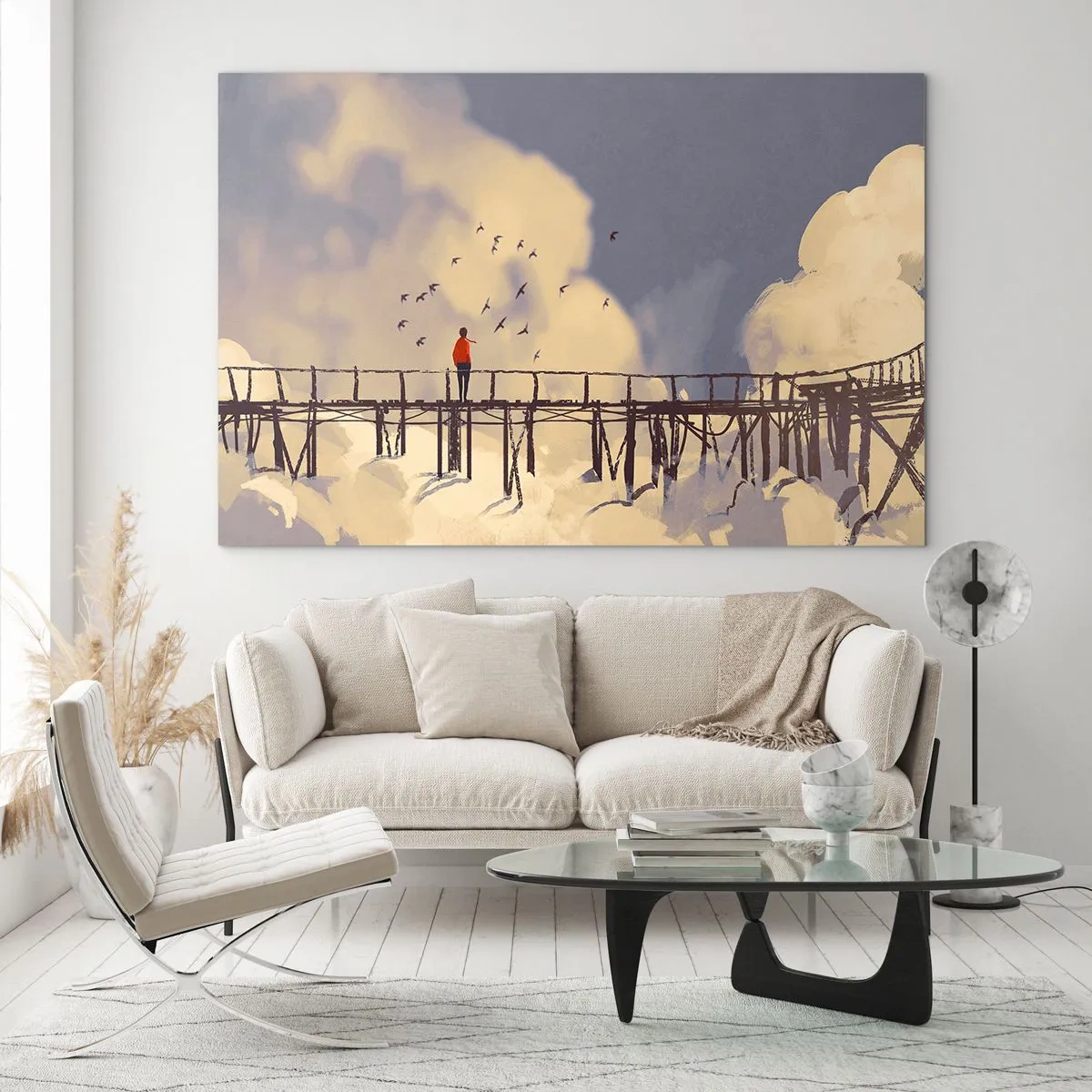 Schilderen op glas - Blauw verlangen - 120x80 cm