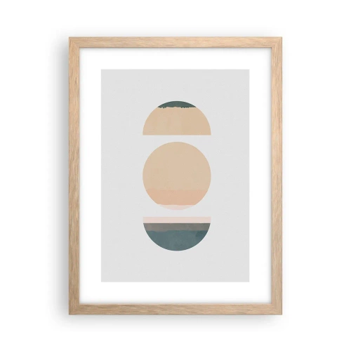 Een poster in een licht eiken lijst - Een Wiel achter een andere - 30x40 cm