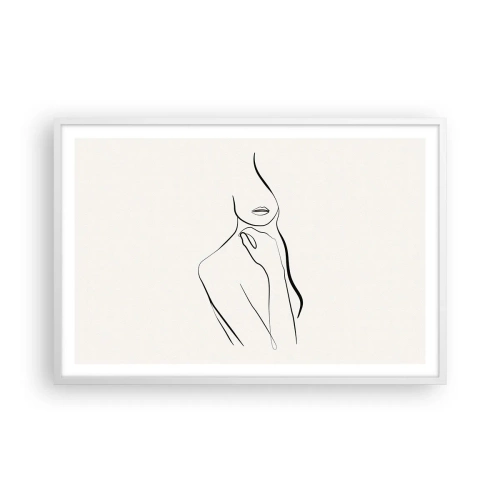 Poster in een witte lijst - Een golf van melancholie - 91x61 cm