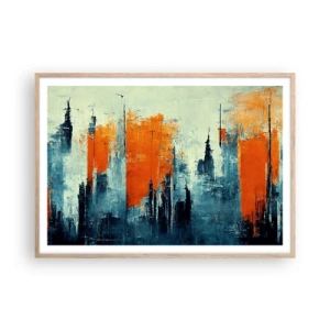 Een poster in een licht eiken lijst - Modern landschap - 100x70 cm