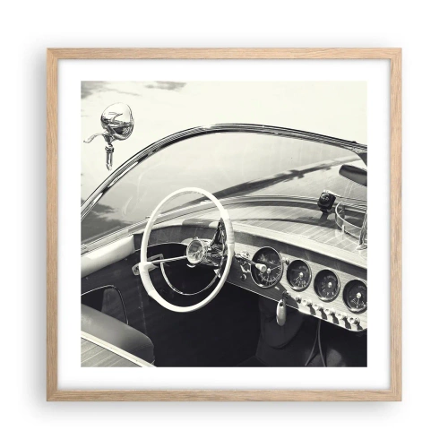 Een poster in een licht eiken lijst - Weer voor de rijken - 50x50 cm