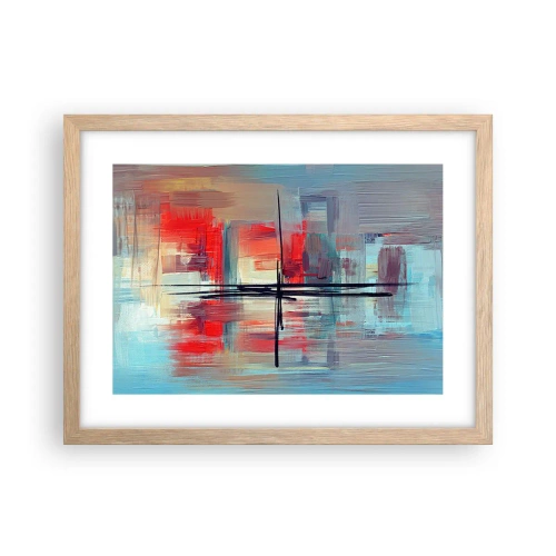 Een poster in een licht eiken lijst - Een landschap in een onbekende dimensie - 40x30 cm