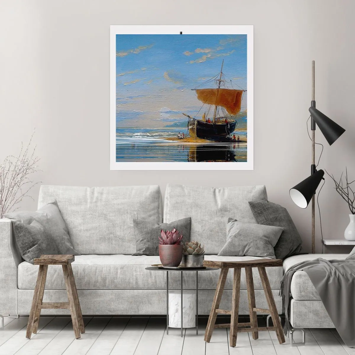 Poster - Water, bodem, lucht - 40x40 cm