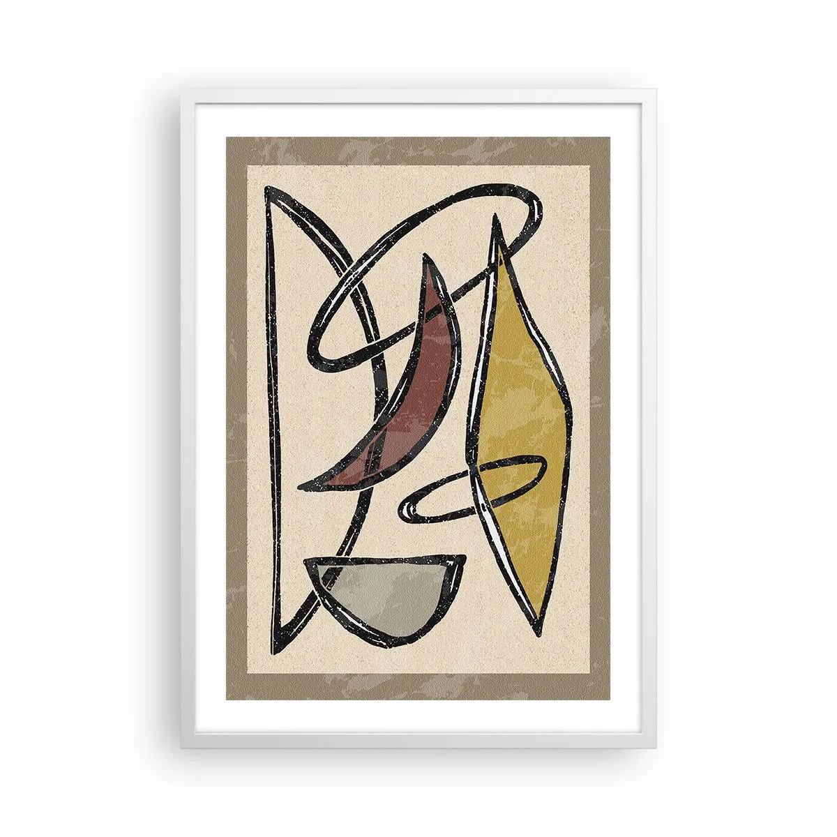 Poster in een witte lijst - Verticale en horizontale lijnen - 50x70 cm